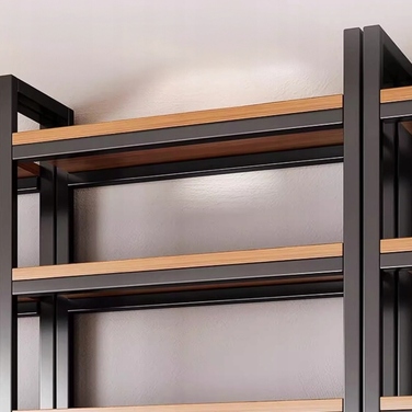 Стелаж Rebiko 60 см x 190 см x 30 см, чорний, відтінки коричневого