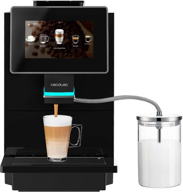 Кавомашина автоматична Cecotec Cremmaet Touch OCS 1450W з TFT-екраном та системою Thermoblock, 15 bar, 1.5л резервуар для води, 290г для кавових зерен, 600мл для молока, автоматичне очищення