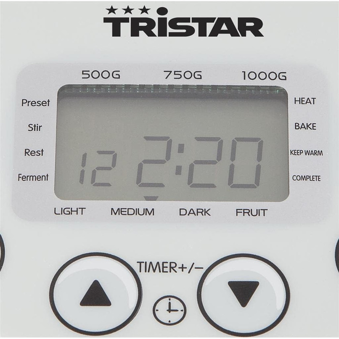 Хлібопічка Tristar BM-4586, регулювання скоринки, програма без глютену, біла