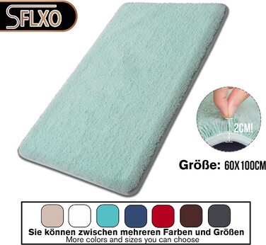 Килимок для ванної SFLXO 80x50 см, мікрофібра, антиковзний, водопоглинаючий, машинне прання, бірюзовий