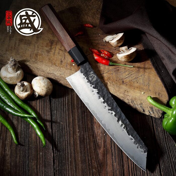 Японський ніж Mitsumoto Sakari Kiritsuke 23 см з ручкою з рожевого дерева (у дерев'яній коробці)
