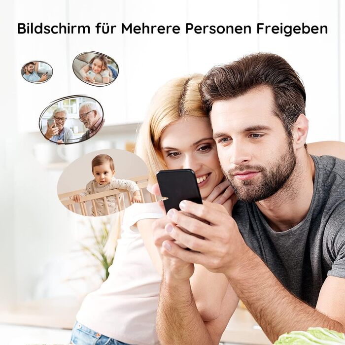 BOIFUN Додаткова камера для немовлят 6T 2K WiFi: відеоняня з нічником, датчиком руху/плачу/звуку, AI-відстеженням, датчиком температури/вологості, записом відео