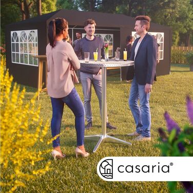 Стіл Casaria® 2в1: регульована висота, складний, 70/5 см, алюміній, Ø 60 см, для вулиці та дому