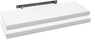 Полиця настінна WOLTU 2 шт., біла, з МДФ, 100x23x3.8 см RG9317ws-2 для книг та декору