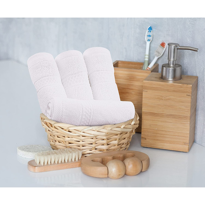 Набір рушників Utopia Towels 8 шт. з бавовни, білі — 2 банних, 2 для рук, 4 для обличчя з петлею