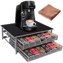 Органайзер для кавових капсул Dolce Gusto на 72 капсул, підставка з 2 висувними шухлядами, стійкий накопичувач для кавомашини