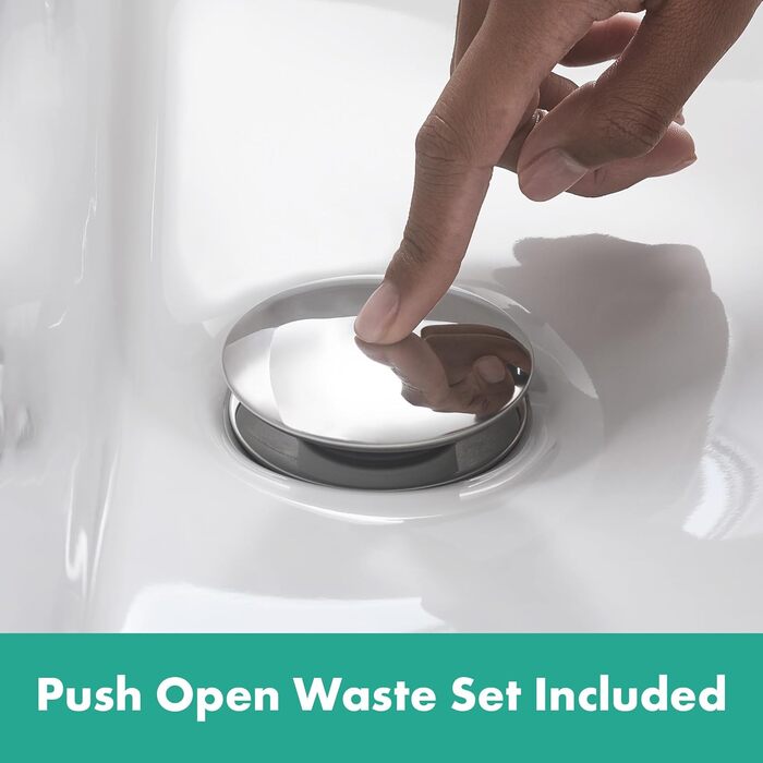 Змішувач для ванної кімнати Hansgrohe Talis E з Push-Open, вилив висотою 110 мм, EcoSmart, хром
