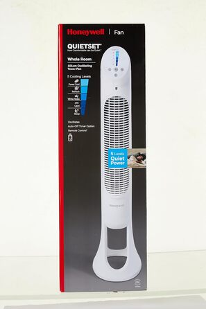 Оцилюючий турбовентилятор Honeywell QuietSet HYF260 для всієї кімнати, 5 швидкостей, 80° осциляція, таймер, автоматичне вимкнення підсвітки, пульт ДК