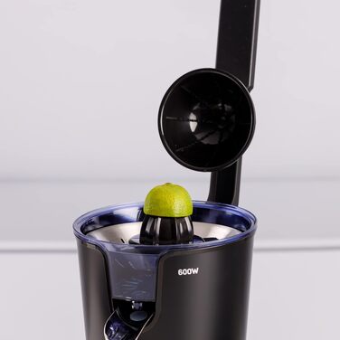 Citrus Press Taurus Easy Press 1000 Legend 1000W Електрична соковижималка для цитрусових з нержавіючої сталі, 650 мл, без BPA, чорна