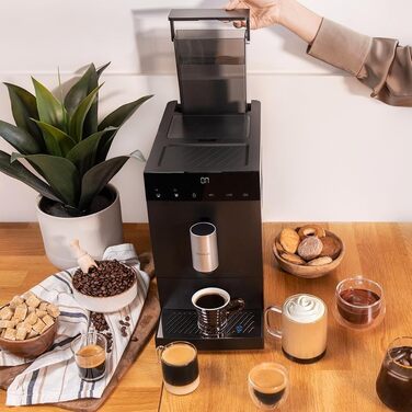 Кавомашина автоматична Cecotec Cremmaet Compact Steam: 19 бар, 1350 Вт, з капучинатором, термоблок, 1.1 л, для зерен