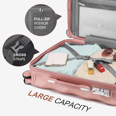 Набір валіз Sea Choice Hardschalen Trolley: 5шт (55/65/76 см), TSA-замок, рожеве золото