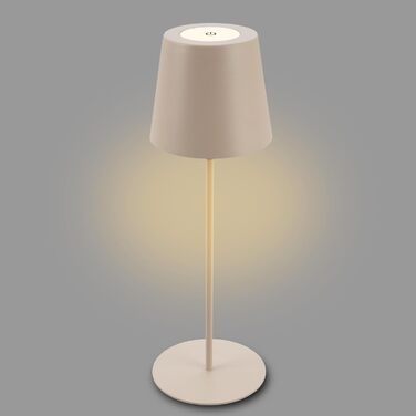 BRILONER бездротова LED настільна лампа з димером, сенсорним керуванням, акумуляторна, регульована по висоті, нічник, лампа для читання, кемпінгу та вулиці, 36x10,5 см, бежева