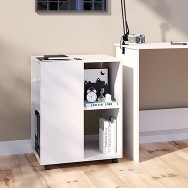 Тумба для офісу Vicco Rollcontainer, біла, 59x53 см