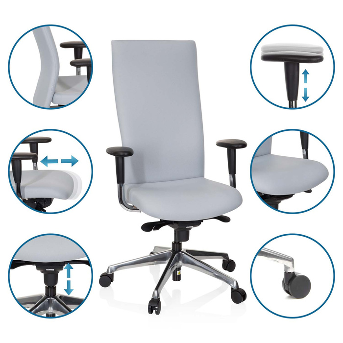 Офісне крісло / крісло керівника OFFICE-TEC тканина сірий hjh OFFICE
