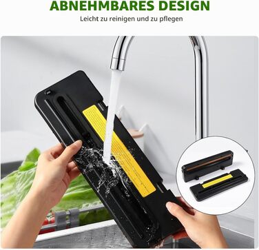 Вакууматор Diboniur 5 в 1 для продуктів та Sous Vide, автоматичний вакуумний пакувальник для сухих та вологих продуктів (з 10 пакетами та шлангом)