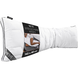 Ортопедична подушка для сну chill SLEEPLONGER 40x145 см – подушка для вагітних і для сну на боці, 100% веганська, дихаюча, знімний чохол, 800 г наповнювача