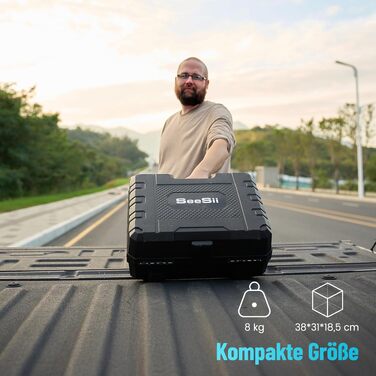 Електричний гідравлічний домкрат SEESII 3T/5T з дистанційним керуванням та LED-підсвіткою, 12В, підйом 15.5-45 см для авто, SUV та вантажівок