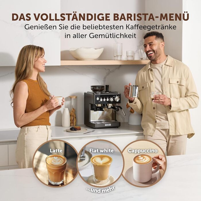 Кавомашина Breville Barista Slimline VCF185X: Еспресо, капучино, лате з вбудованим капучинатором (срібна)