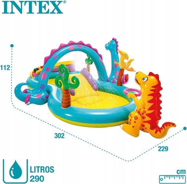 Надувний дитячий ігровий комплекс з басейном та гіркою Intex 57135 