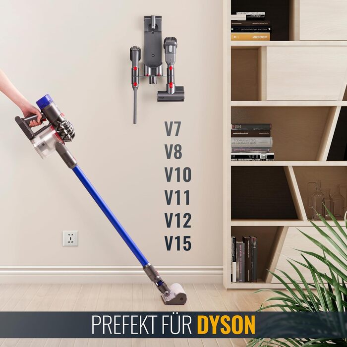 RICOO Аксесуари та запчастини для пилососа, сумісні з Dyson V7, V8, V10, V11, V12, V15, модель SH0601, сірі, високоякісний пластик, 232x42x85 мм