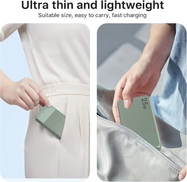 Power Bank NOBIS 10000mAh з цифровою індикацією, USB-C, швидка зарядка PD QC, 25W, зелений