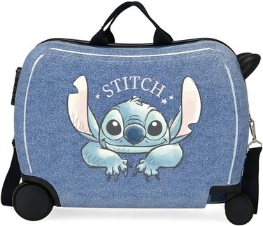 Дитяча валіза Disney Stitch Dance it out, синя, 50x38x20 см, жорсткий ABS, комбінаційний замок, 34 л, 1,8 кг, 2 колеса