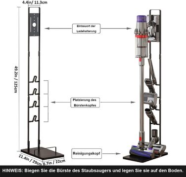 Підставка для пилососа Dyson Gen5 V15s V15 V12 Slim V11 V10 V8 V7 V6, металева, без свердління, мобільна, для зберігання пилососа та аксесуарів