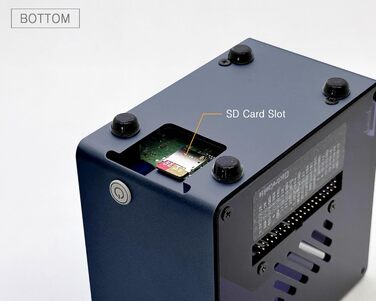 Алюмінієвий корпус ElectroCookie Mini Tower для Raspberry Pi 5 з вентилятором і змінним підсвічуванням (синій)