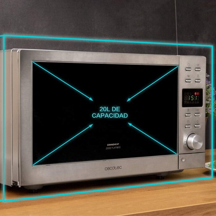 Мікрохвильова піч Cecotec GrandHeat 2500 Flatbed Touch White 800 Вт 20 л з сенсорним керуванням та 8 програмами