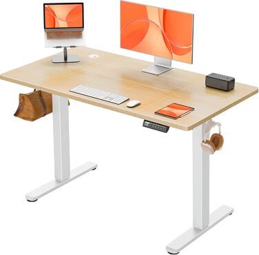 Електричний стіл ErGear 120x60 см, регульована висота, 4 пам'яті, геймерський стіл, 4-секційна бежева стільниця