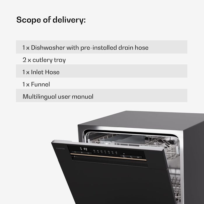 Посудомийна машина Klarstein Mini 6 комплектів, тиха, компактна, 7 програм, для дому, офісу, кемпінгу, з підключенням до води