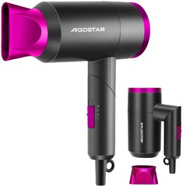 Фен для волосся Aigostar 1800 Вт, дорожній, складана ручка, 3 температури, 2 швидкості, захист від перегріву, сірий