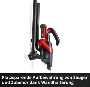 Акумуляторний ручний пилосос Einhell TE-HV 18/06 Li-Solo Power X-Change 18В, 72 мбар, насадки для щілин, меблів та підлоги, контейнер 0,6 л, без акумулятора і зарядного, нова модель