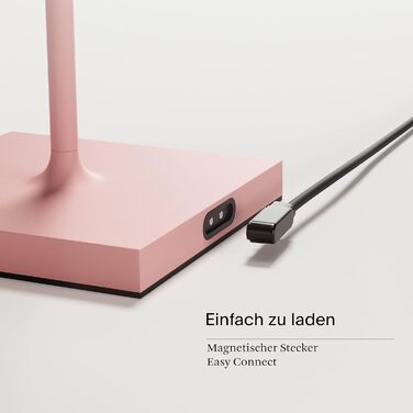Світлодіодна акумуляторна настільна лампа SIGOR Nuindie, димована, для дому та вулиці, IP54, 38 см, 12 годин роботи, з Easy Connect, рожевий