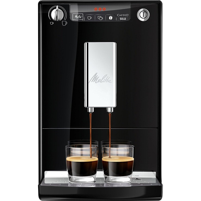 Кавоварка автоматична Melitta Caffeo Solo E950-101, 15 бар, з функцією попереднього заварювання, чорна + 3 фільтри Pro Aqua для захисту від накипу
