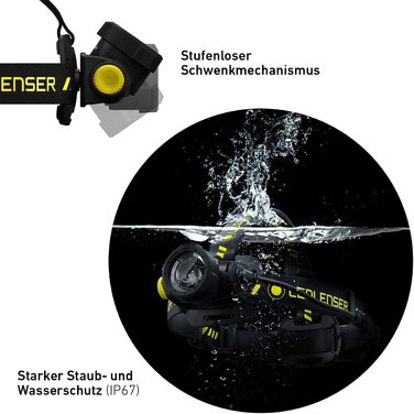 Налобний ліхтар Ledlenser H7R Work, 1000 люмен, акумуляторний, LED, IP67, магнітна зарядка, для шолома, високий CRI, фокусування, диммер, 250 м