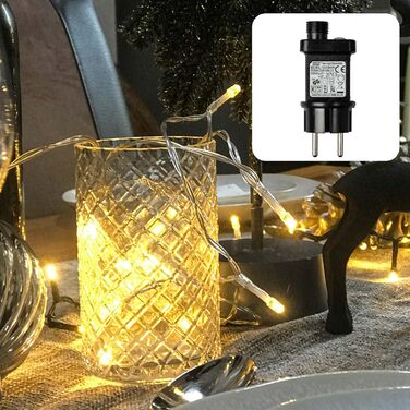Світлодіодна гірлянда hellum для вулиці й дому, 160 LED, тепле біле світло, з таймером, прозорий кабель, довжина 15,9 м, електрична
