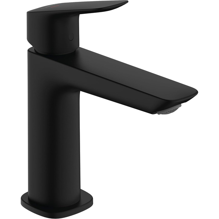 Змішувач для ванної кімнати Hansgrohe Logis Fine, чорний мат, висота виливу 110 мм, економія води (EcoSmart)