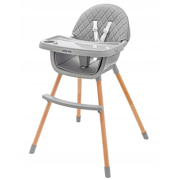 Стілець для годування Baby Mix Freja wooden dark grey 52920, темно-сірий