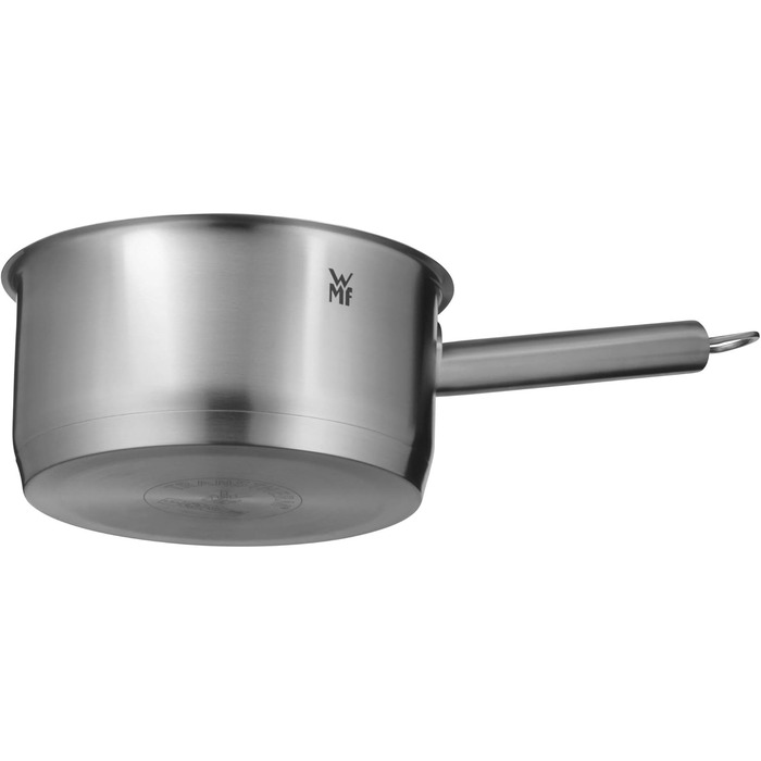 Каструля WMF Comfort Line 1,4 л з кришкою, 16 см, маленька каструля для молока, індукція, матова нержавіюча сталь Cromargan, з мірною шкалою, штабельована, без покриття