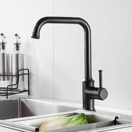 Змішувач для кухні з високим виливом та поворотом на 360°, чорний матовий