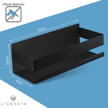 LIEBHEIM полиця для душу без свердління, з 3M скотчем або клеєм, металевий кошик для ванної