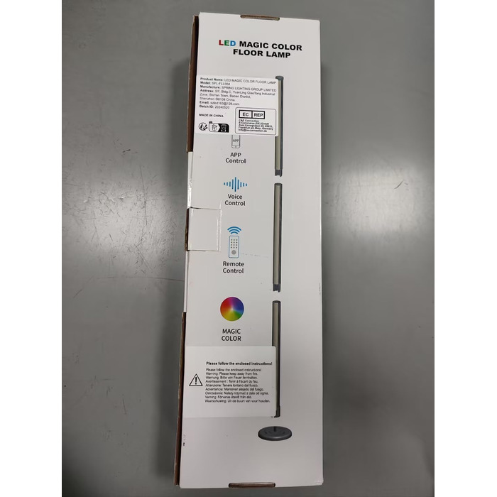 DeeprBling LED торшер для вітальні, диммований RGB світильник, керування пультом і додатком, 16 млн кольорів, музичні режими, таймер, EU-адаптер