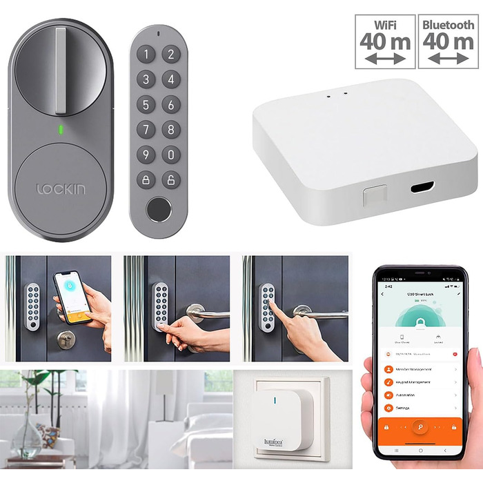 Розумний дверний замок VisorTech з PIN-кодом, відбитком пальця та Wi-Fi керуванням – електронний замок з сенсором для дверей