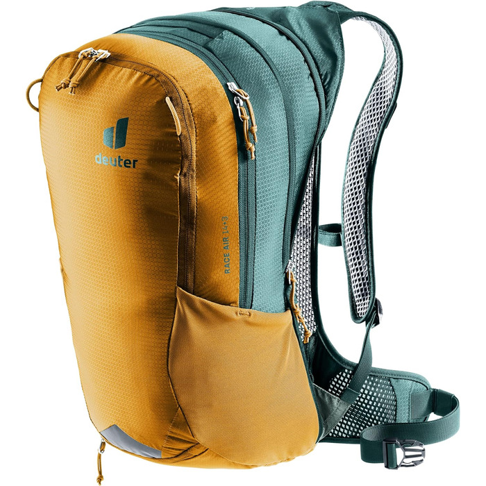 Велосипедний рюкзак Deuter Race Air 14+3 л, коричнево-синій, вентиляція спини
