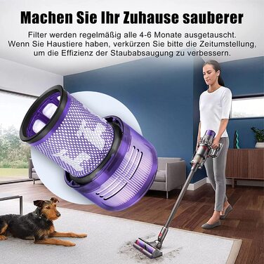 HEPA фільтр для пилососа Dyson V12 Detect Slim, комплект 3 фільтри + щітка, змінний фільтр 971517-01, аксесуари для акумуляторного пилососа