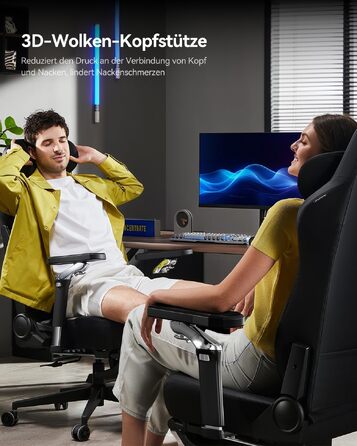 Ігрове крісло AutoFull M6 Ultra 2.0 з функцією масажу, чорне