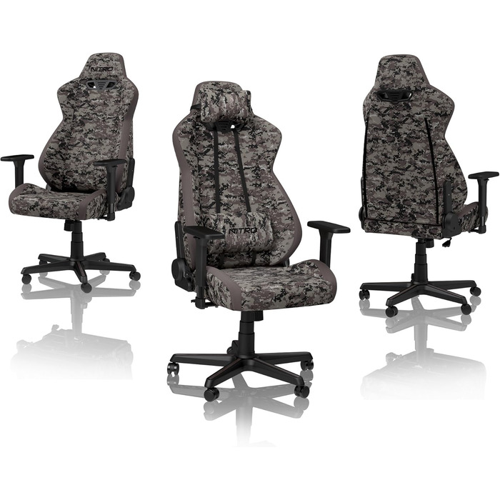 Ігрове крісло NITRO CONCEPTS S300 Urban Camo, ергономічне, для геймерів і офісу, тканинна оббивка, навантаження до 135 кг