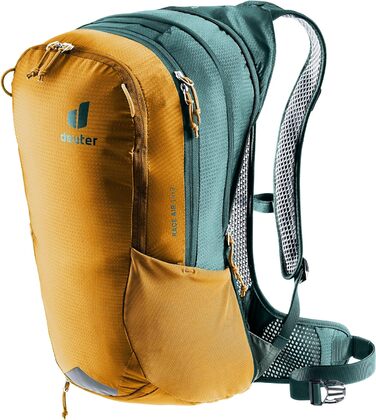 Велосипедний рюкзак Deuter Race Air 14+3 л, коричнево-синій, вентиляція спини