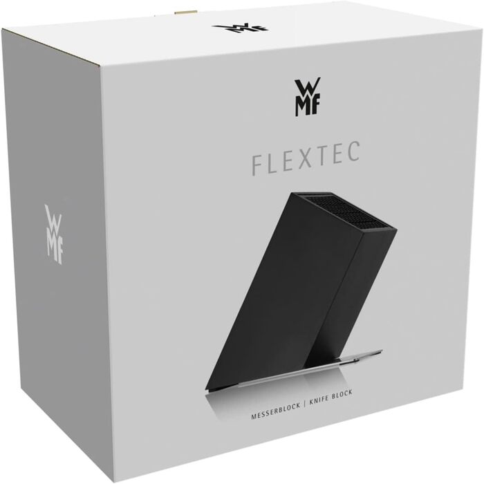 Підставка для ножів WMF FlexTec, чорна, для 15 кухонних ножів, нержавіюча сталь Cromargan 18/10 та якісний пластик